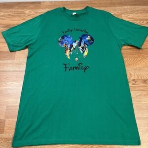 Disney Family Vacation T-Shirt Adult Size XL Green Short Sleeve NEW
